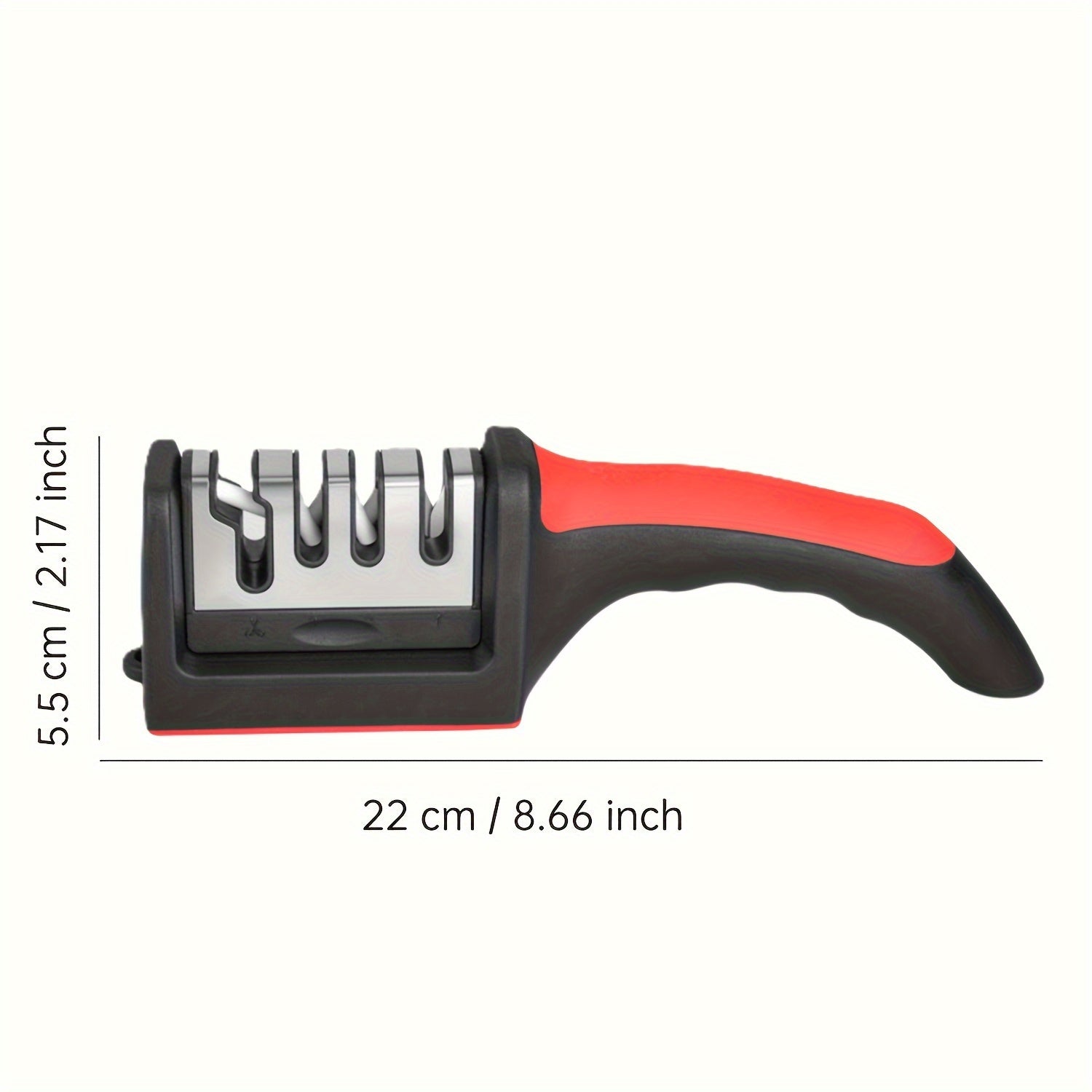 4-Stage Professional Diamond Ceramic Knife Sharpener - Perfectly Sharpen Dull Knives with Tungsten Carbide Technology - Battery-Free, Easy to Use, Space-Saving Kitchen Essential