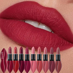 10pcs Matte Lipstick Set, Non-Stick Cup, Long-Lasting Waterproof Lip Color, Smooth Silk Finish, All Skin Types, Red, Purple, Pink Shades, Makeup Gift for Valentine's Day