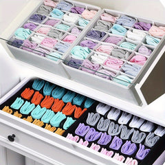 Sock And Underwear Organizer Dividers: Foldable Storage Boxes for Socks, Underwear, Ties - Save Space And Time