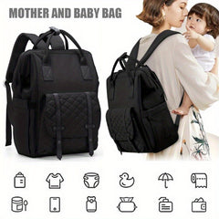 Black backpack stroller bag organiser for mummy daddy 3in1