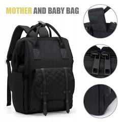 Black backpack stroller bag organiser for mummy daddy 3in1