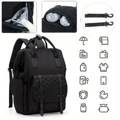 Black backpack stroller bag organiser for mummy daddy 3in1