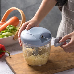 Versatile Kitchen Food Processor - Compact, Easy-To-Use For Effortless Meal Prep, Garlic Chopping & Vegetable Dicing - Stainless Steel Blades, No Electricity Needed