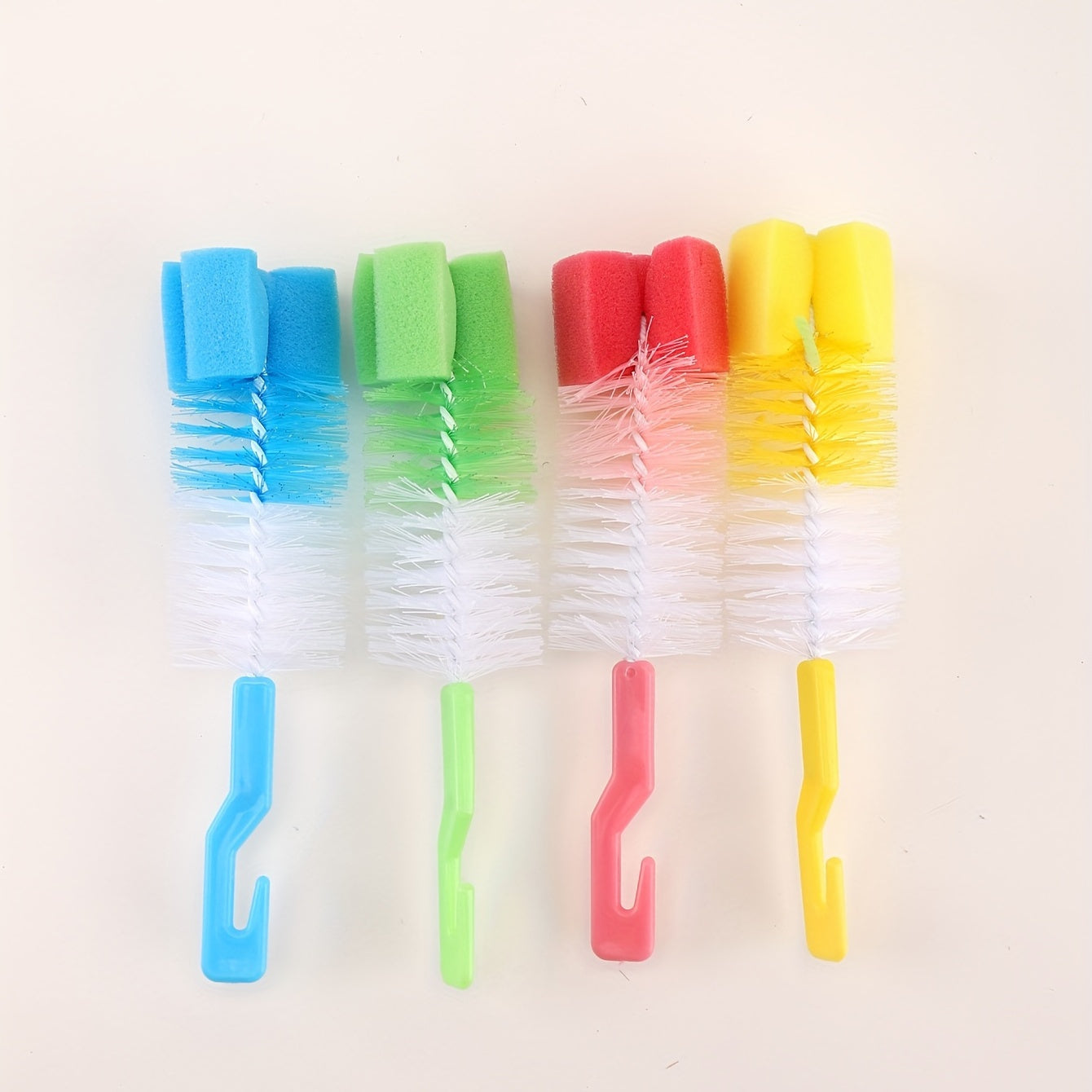 360-Degree Rotating Long Handle Bottle Brush - Fine Bristle Sponge For Milk, Glass & Wine Cups - Durable Polypropylene Cleaning Tool Bottle Cleaning Brush Bottle Cleaning Brush Set