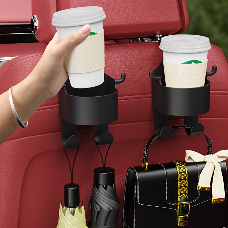 Car Seat Headrest Hook - 1pc/2pcs Set, Multifunctional Hidden Seat Back Organizer With Cup Holder For Home & Car