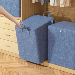 Extra-Durable Fabric Storage Bag With Zipper & Handles - Large Capacity, Portable Organizer For Clothes, Blankets, Toys - Ideal For Home, Dorms