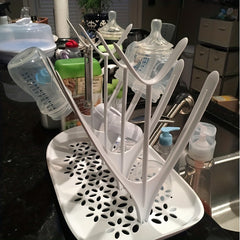 Baby bottle drying rack, drying rack, storage rack, can hold up to 8 bottles, as well as nipples, breast pump parts, pacifiers and other baby accessories, easy to disassemble and store, uses minimal counter space, BPA free