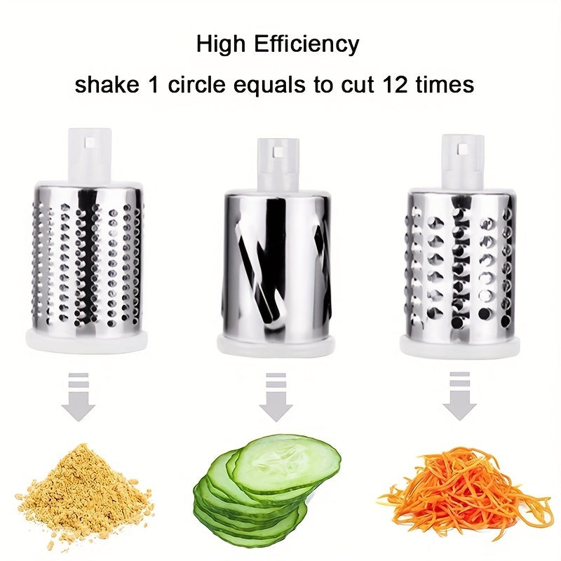 1pc, Vegetable Slicer, Multifunctional Fruit Slicer, TableTop Drum Grater, Manual Food Grater, Roller Vegetable Grater, Cutter, Potato Grater, Household Potato Chopper, Kitchen Stuff, Kitchen Gadgets