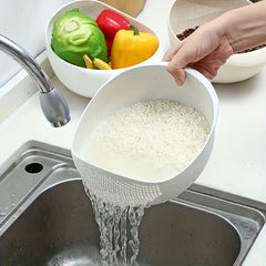 1pc Rice Washer Strainer Colanders: Multifunctional Kitchen Washing Basket for Vegetables, Fruits, Pasta - Plastic Material, No Battery Included