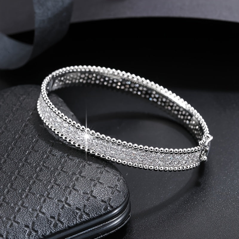 Simple Bangle Bracelet With Full Of Sparkly Zircon Bracelet All-match Jewelry For Women Clothing accessory