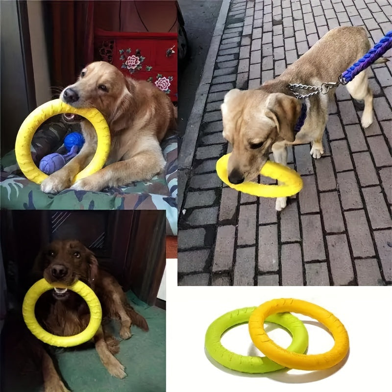 Durable Eva Dog Training Ring - Interactive Floating Flying Disc For Aggressive Chewers, Bite-Resistant Pet Toy In Orange, Red, Green, Yellow Dog Toys For Aggressive Chewers Interactive Dog Toy - Kerala Elegance