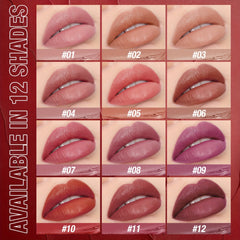 LANGMANNI 12 Color Lip Sticks: Luxurious Matte Lip Sticks with Shimmering Finish, Waterproof, Long-Lasting, and Moisturizing, Suitable for Vibrant Orange, Berry, Mixed, Pink, and Red Tones for Fuller Lips