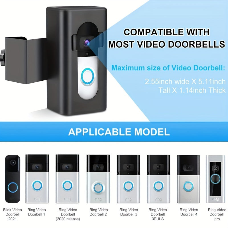 Anti-Theft Doorbell Mount, Video Door Bell Cameras Mount Bracket, No Drill Anti-Theft Camera Doorbell Holder Mounting Bracket, For Video Doorbell 1/2/3/3 Plus/4 Houses Apartments Dorm Office