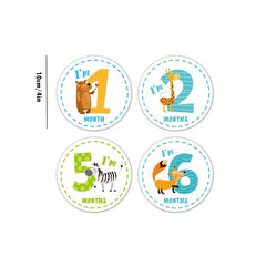 12pcs Milestone Stickers, Growth Journey Record Stickers, Photography Props