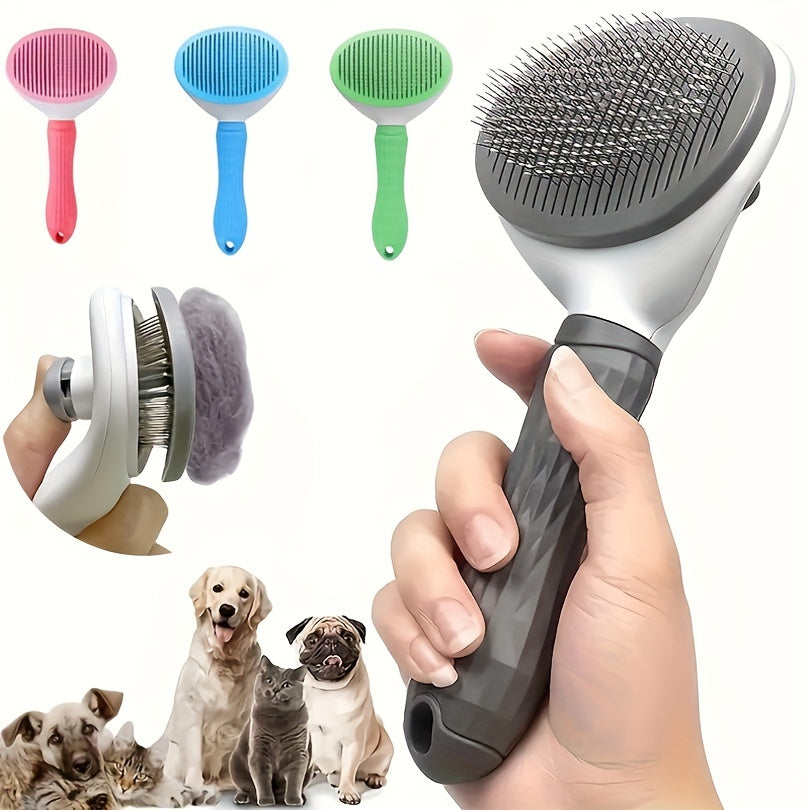 Self-cleaning Dog Hair Brush, Pet Hair Remover Brush And Dematting Comb For Dogs And Cats, Grooming Tool For Easy And Effective Hair Removal And Detangling