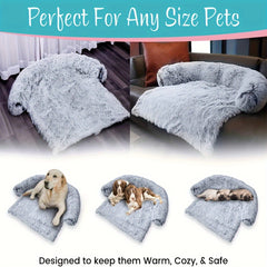 Cozy Plush Dog Bed - Luxurious Comfort Nest Mat, Dual-Use Sofa Protector, Machine-Washable Cover for Large, Medium, and Small Pups