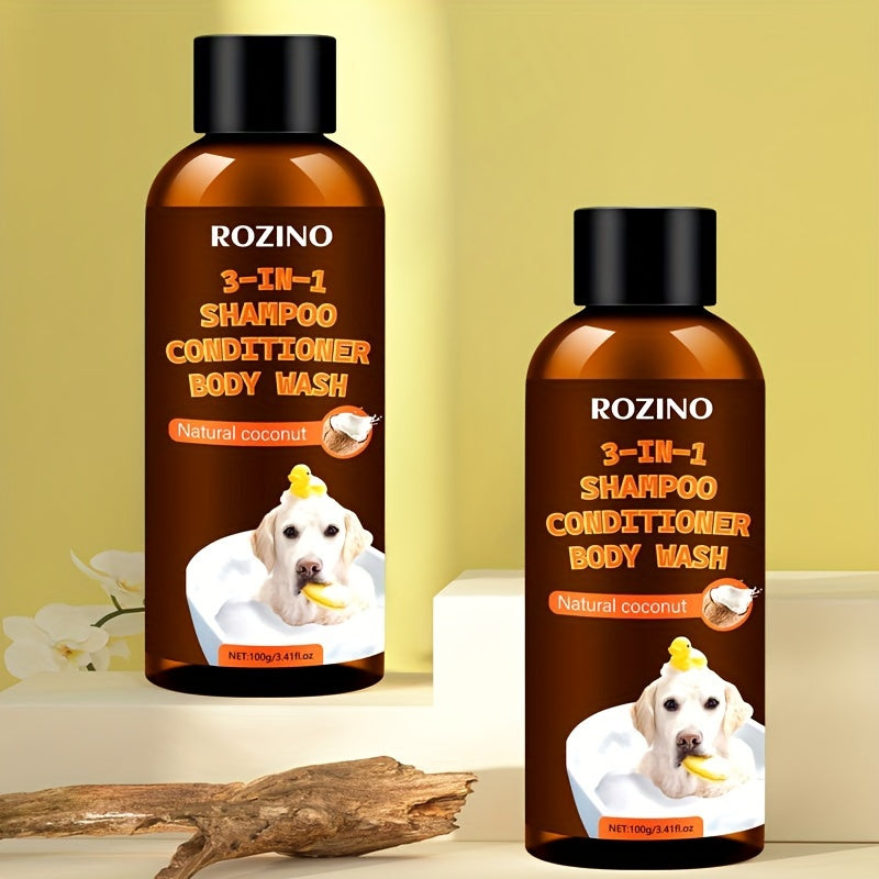 Coconut Essence Pet 3-in-1 Shampoo And Conditioner Bath Gel, Mild And Clean, Soothe The Skin, Make The Fur Shiny, Safe And Healthy, Common For Cats And Dogs