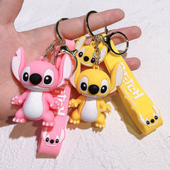 Minnie & Lilo & Stitch Cartoon Anime Keychain - Durable Keyring for Unisex, Fashionable Character Charm Perfect for Backpacks