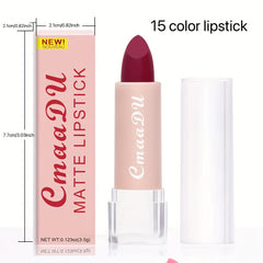 Velvet Matte Lipstick Set, 15 Colors, Long-Lasting, Non-Stick Cup, Waterproof Moisturizing Lip Gloss, Fashion Classic Shades For Daily & Date, Perfect Women's Gift