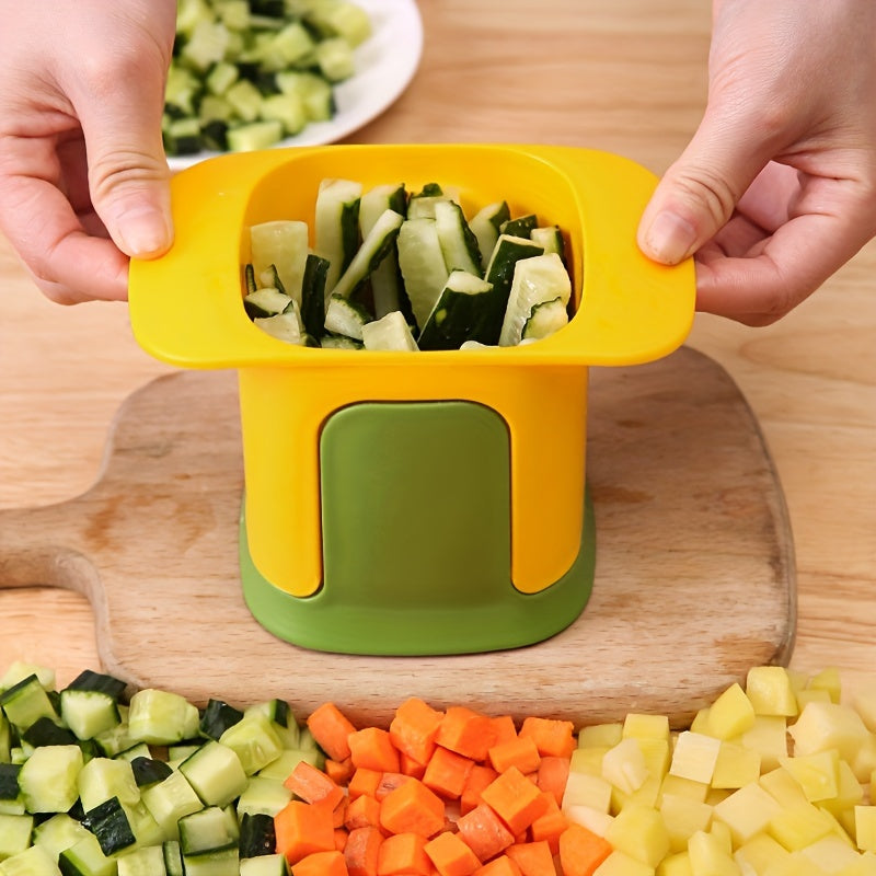 Manual Vegetable Chopper 1 Pack - Durable Plastic Fruit & Veggie Dicer for Hotel/Commercial Use - Ideal for Potatoes, Onions, Carrots - No Electricity Needed