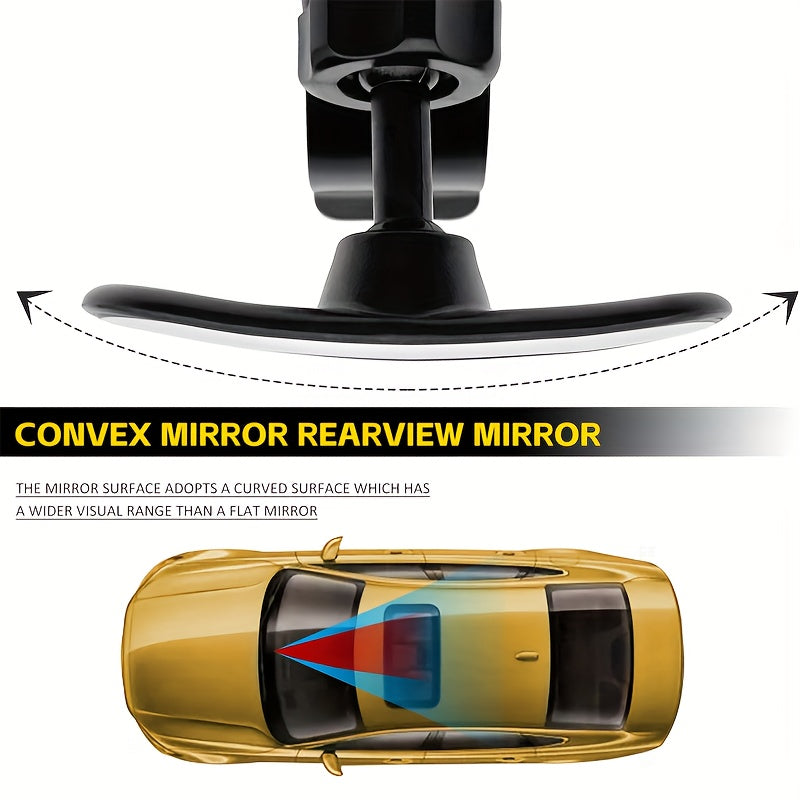 Car Rear View Mirror, Adjustable Automotive Interior Rearview Mirror, Right Wide Angle Convex Mirror For Backseat Cars SUVs Trucks, Car Interior Accessories