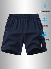 3 Pcs Men's Solid Color Sports Shorts With Drawstring & Pockets, Lightweight Comfy Shorts For Summer Sport And Casual Wear