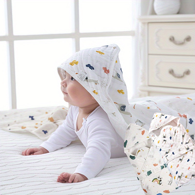 2pcs Soft Cotton Hooded Bath Towels - Ultra Absorbent, Gentle On Skin, Ideal For Ages 0-6