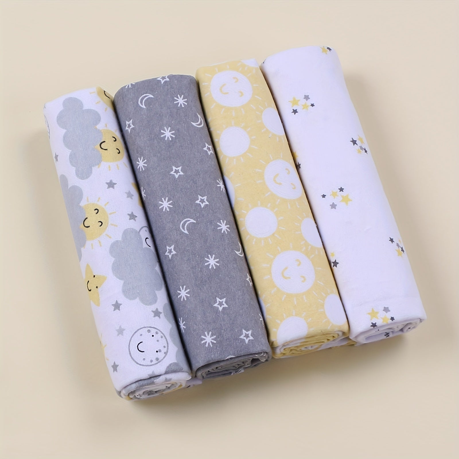 4pcs Baby Swaddle Blanket Full Cotton Flannel Soft Wrap Towel Baby Blanket 0-12 Months Easter Gift