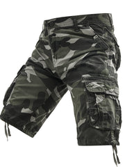 Mens Fashion-Forward Camouflage Cargo Shorts - Bold Print, Multipocket, Comfortable for Summer Outdoor Sports and Casual Wear