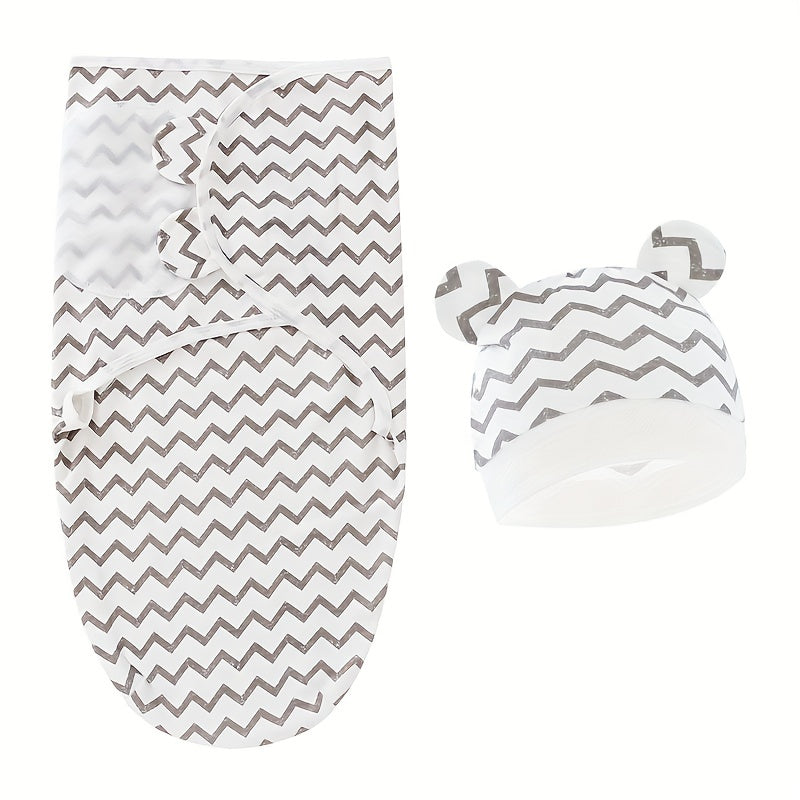 Keep Your Baby Cozy And Secure With This Adjustable Cotton Swaddle Wrap - Perfect For 0-6 Month Olds!