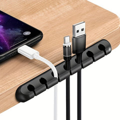 1pc, 5/7 Holes, Wire Slot Multifunctional Cable Organizer, USB Cable Fixing Hub, Life Tools