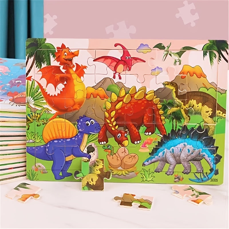 30PCS Colorful Jigsaw Puzzles For Kids Age 3-5 Preschool Educational Brain Teaser Boards Toys Toddler Children Learning Puzzles, Halloween/Christmas Gift