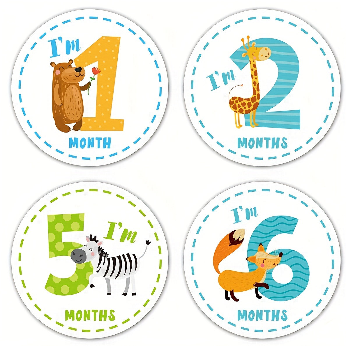 12pcs Milestone Stickers, Growth Journey Record Stickers, Photography Props