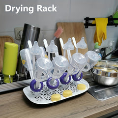 Baby bottle drying rack, drying rack, storage rack, can hold up to 8 bottles, as well as nipples, breast pump parts, pacifiers and other baby accessories, easy to disassemble and store, uses minimal counter space, BPA free