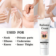 50g Radiance Cream - Private Parts Rejuvenating Cream, Contains Vitamin C, Niacinamide, For Private Parts, Underarm, Joints, Butt, Thigh Inner Skin, 1.76Oz