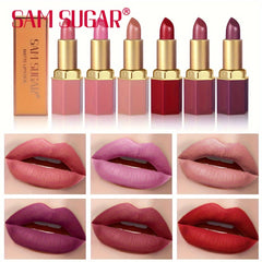 SAM SUGAR Mermaid Sparkle Velvet Lipstick - Metallic Pearl Finish, Long-Lasting Shine & Glitter, Perfect Gift for Women - Available in Orange, Pink, Purple, Red