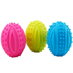 1pc Durable Rubber Rugby Toy for Dogs and Cats - Interactive and Bite Resistant Pet Sound Toy - Kerala Elegance