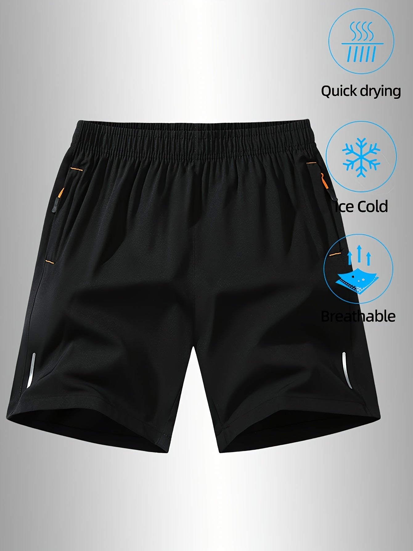 3 Pcs Men's Solid Color Sports Shorts With Drawstring & Pockets, Lightweight Comfy Shorts For Summer Sport And Casual Wear