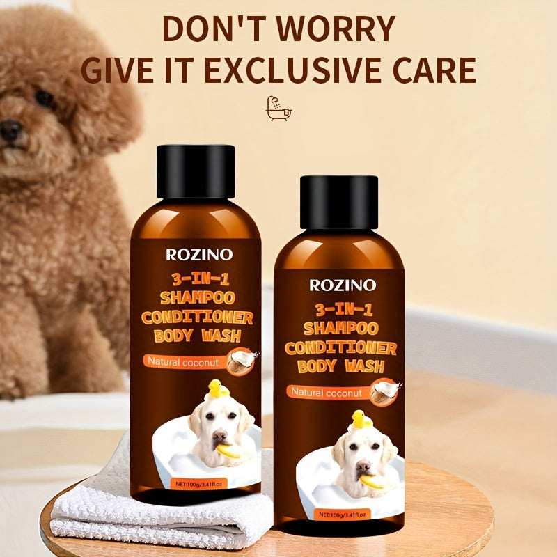 Coconut Essence Pet 3-in-1 Shampoo And Conditioner Bath Gel, Mild And Clean, Soothe The Skin, Make The Fur Shiny, Safe And Healthy, Common For Cats And Dogs