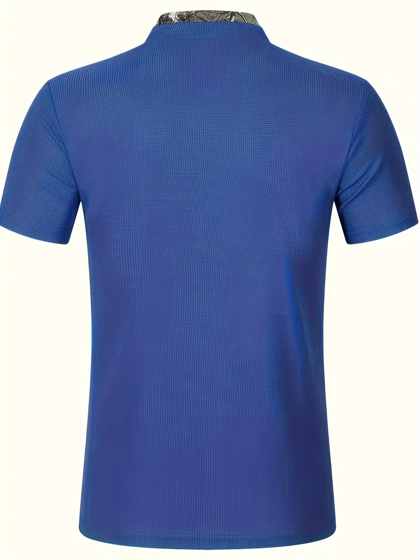 Vibrant Solid Color Mens Short Sleeve Sports Shirt - Relaxed Fit with Partial Button-Down Front and Comfortable Short Sleeves - Perfect for Outdoor Activities and Casual Wear