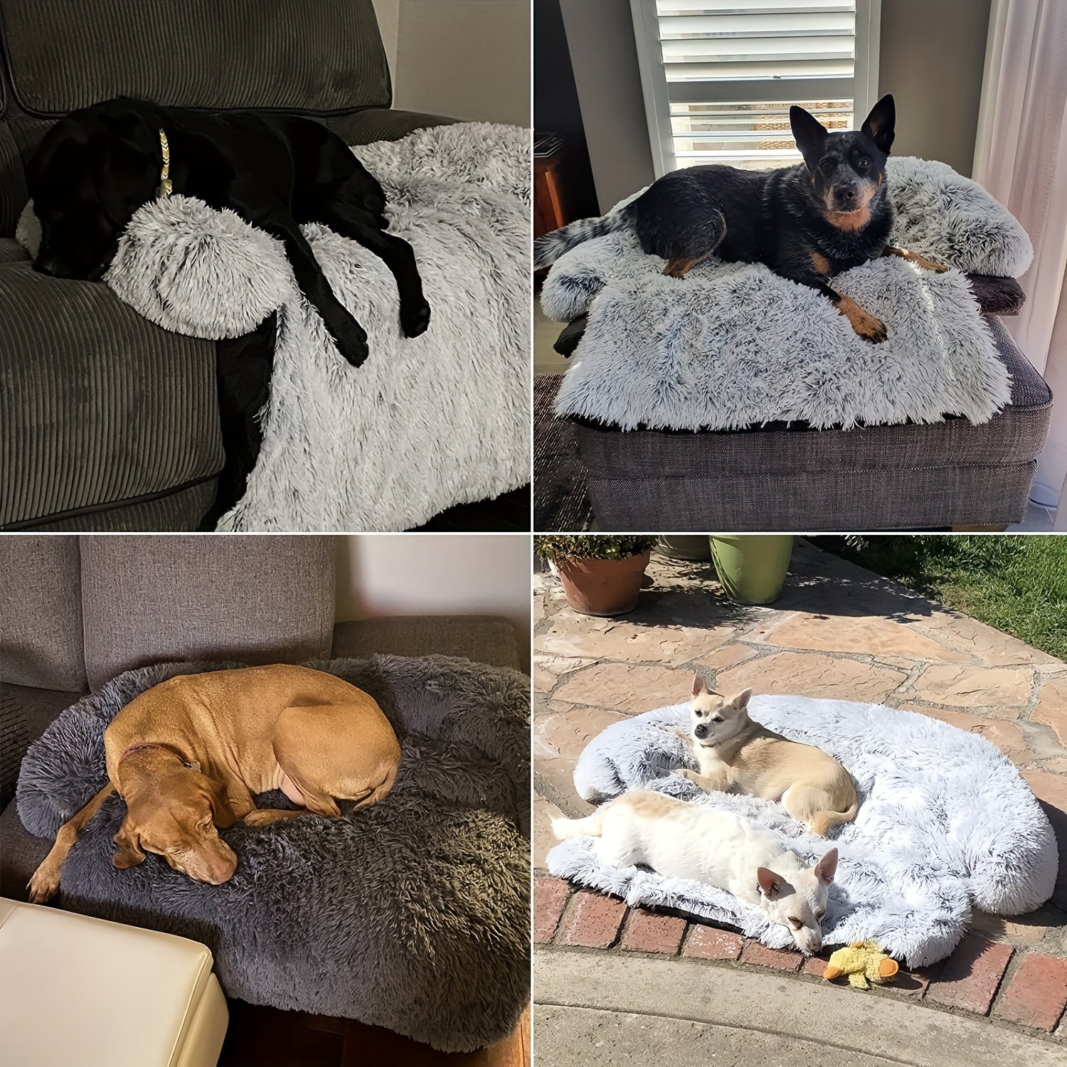 Cozy Plush Dog Bed - Luxurious Comfort Nest Mat, Dual-Use Sofa Protector, Machine-Washable Cover for Large, Medium, and Small Pups