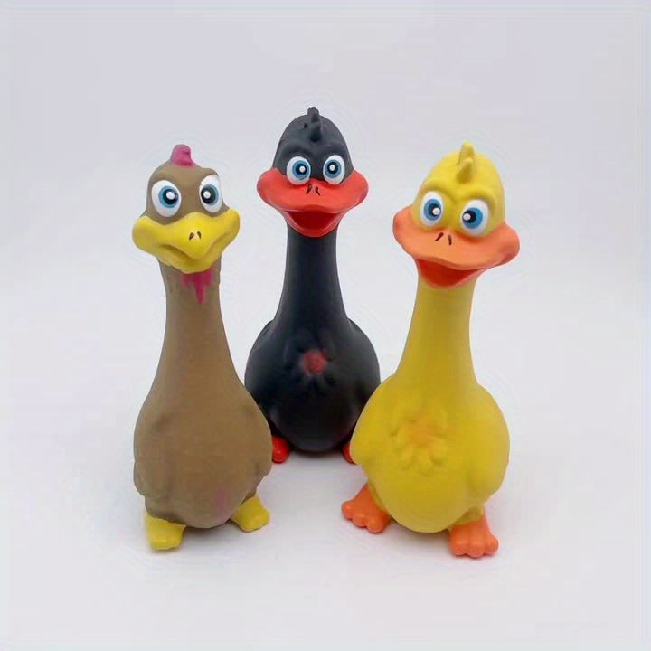 1pc Duck/chicken Design Dog Chew Toys, Tough Squeaky Dog Grinding Teeth Toys - Kerala Elegance