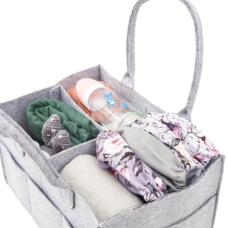 Chic & Durable Baby Diaper Caddy Organizer - Soft Felt Storage Basket For Diapers, Wipes & Essentials | Perfect For Newborns To 3 Years Diaper Bags For Baby Boy Baby Diaper Bag