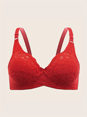 Lace Push Up Bra - Ultra-Comfy, Breathable, and Enhancing Cleavage with Adorable Bow Tie Accent - Exclusively Designed for Womens Lingerie and Underwear Needs