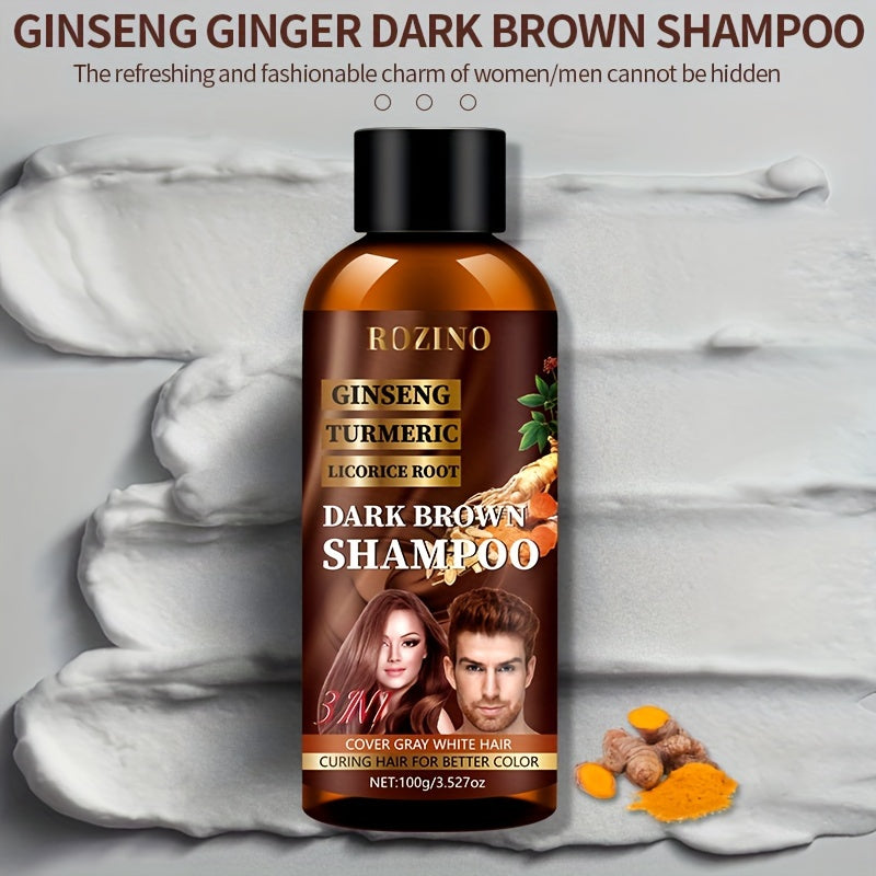 100g Ginseng Shampoo With Turmeric And Licorice Roots, Deep Cleansing, Refreshing And Oil Controlling, Caring For Healthy Hair, Moisturizing And Silky