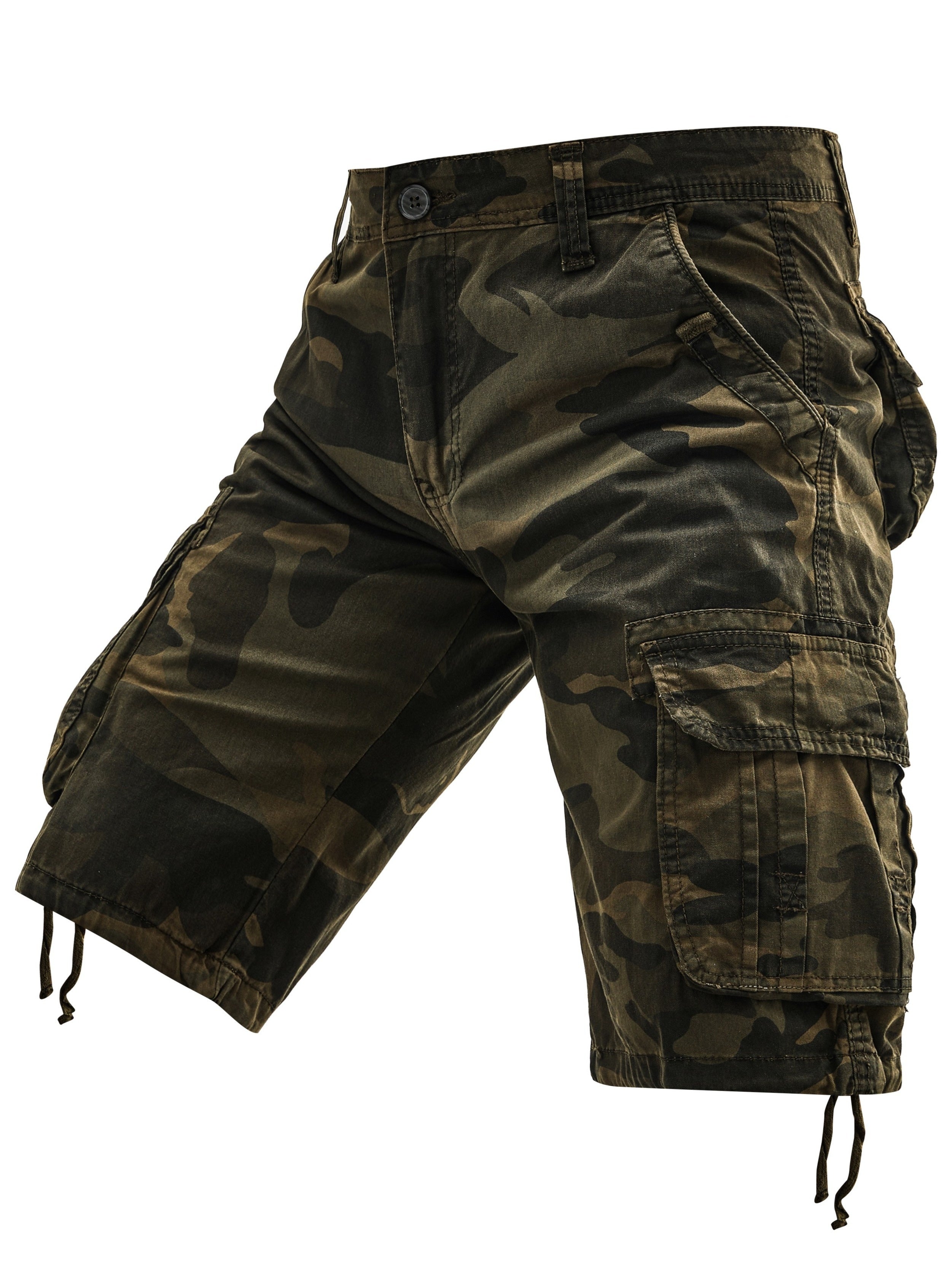 Mens Fashion-Forward Camouflage Cargo Shorts - Bold Print, Multipocket, Comfortable for Summer Outdoor Sports and Casual Wear