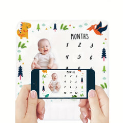 Newborn Baby Monthly Growth Milestone Photography Props,, Commemorative DIY Dinosaur Print Background Cloth, Infant Boy Girl Photo Accessories