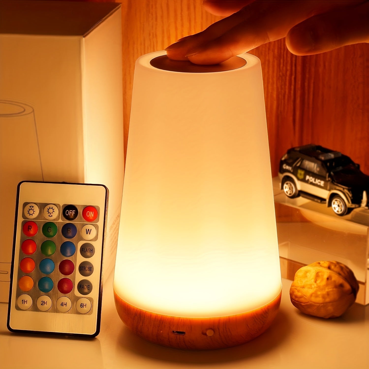 Usb Rechargeable Touch-Controlled Night Light - 13 Color Options, 3 Modes, Perfect For Bedroom Decor & Gifts