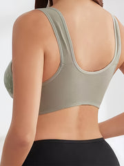 Ultra-Comfortable Wireless Front Buckle Bra - Ventilated & Seamless Full Coverage - Stylish Womens Lingerie for Everyday Wear