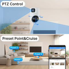 4K PTZ wireless IP camera 5G WiFi dual-lens dual-screen camera automatic tracking baby care monitor street security camera